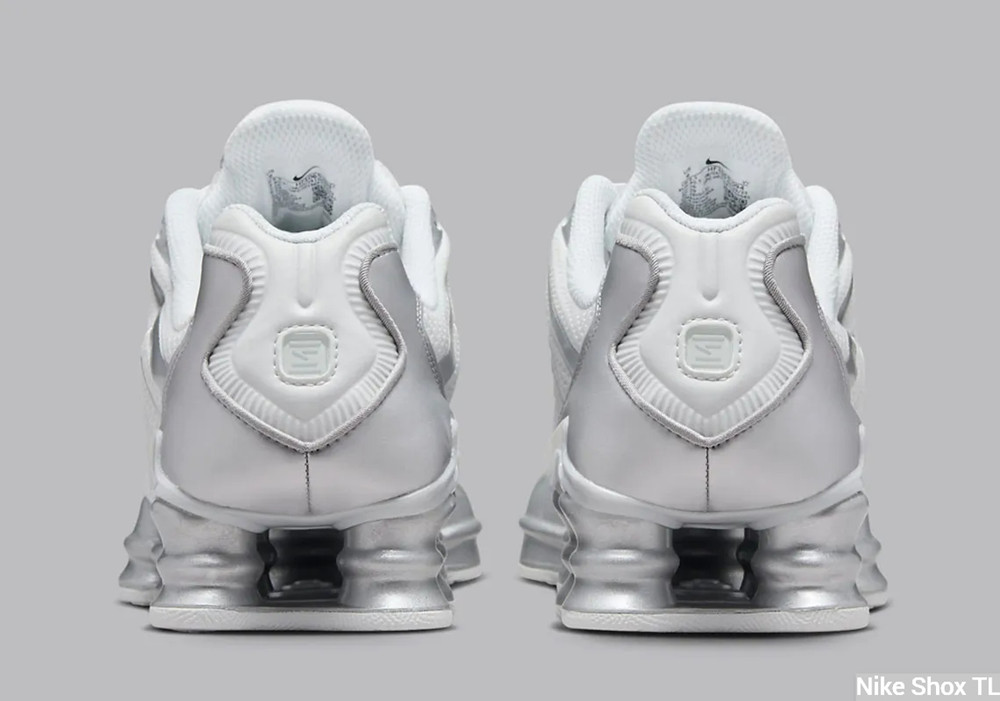 Silver Nike Shox TL heel cap
