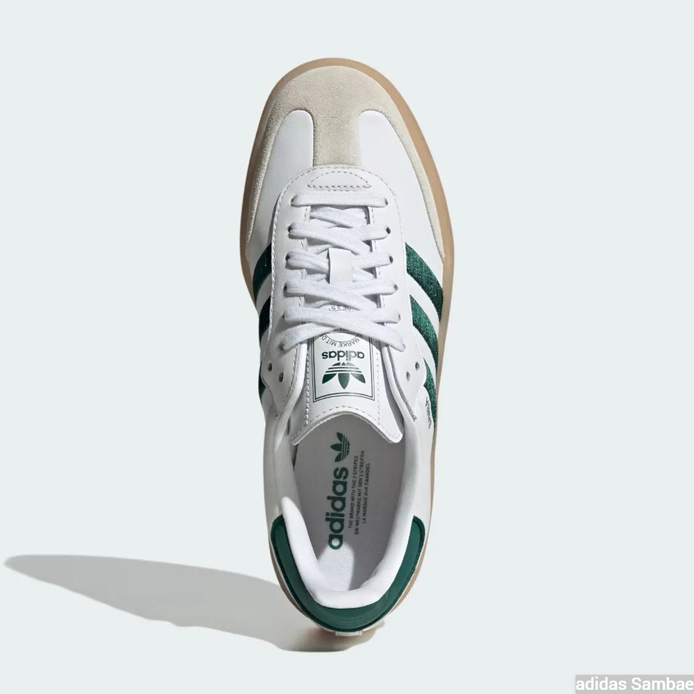 adidas Sambae Collegiate Green / Cloud White - upper and shoe lace