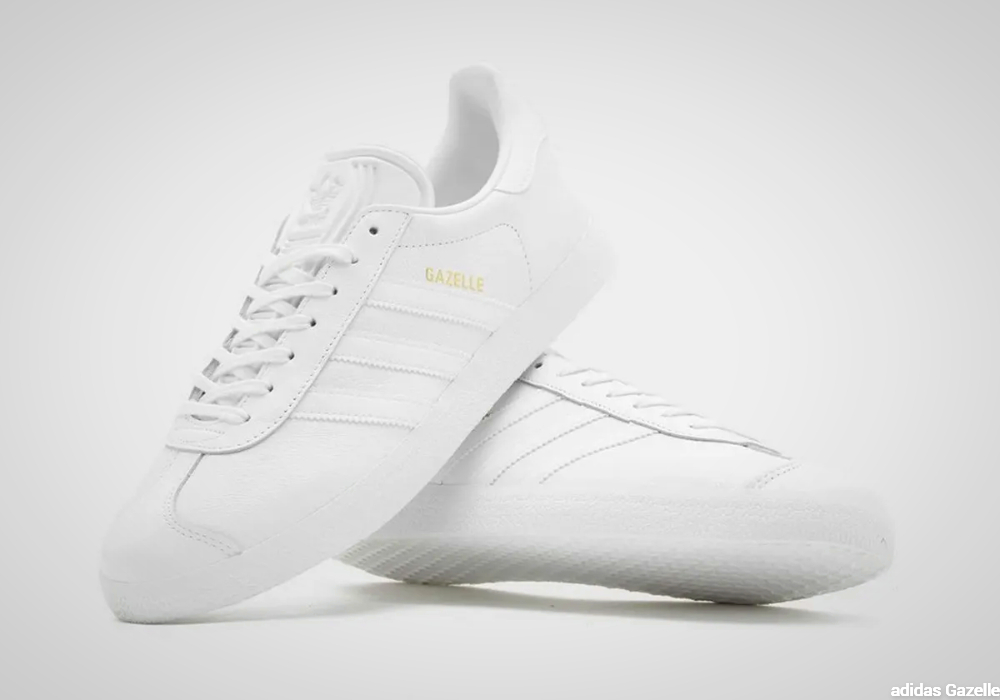 Adidas Gazelle in Cloud White - mudguard and laces