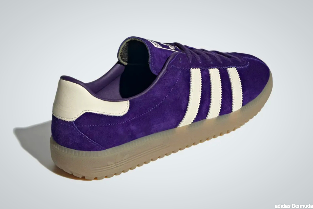 Adidas Bermuda in Collegiate Purple - heel cap and outsole
