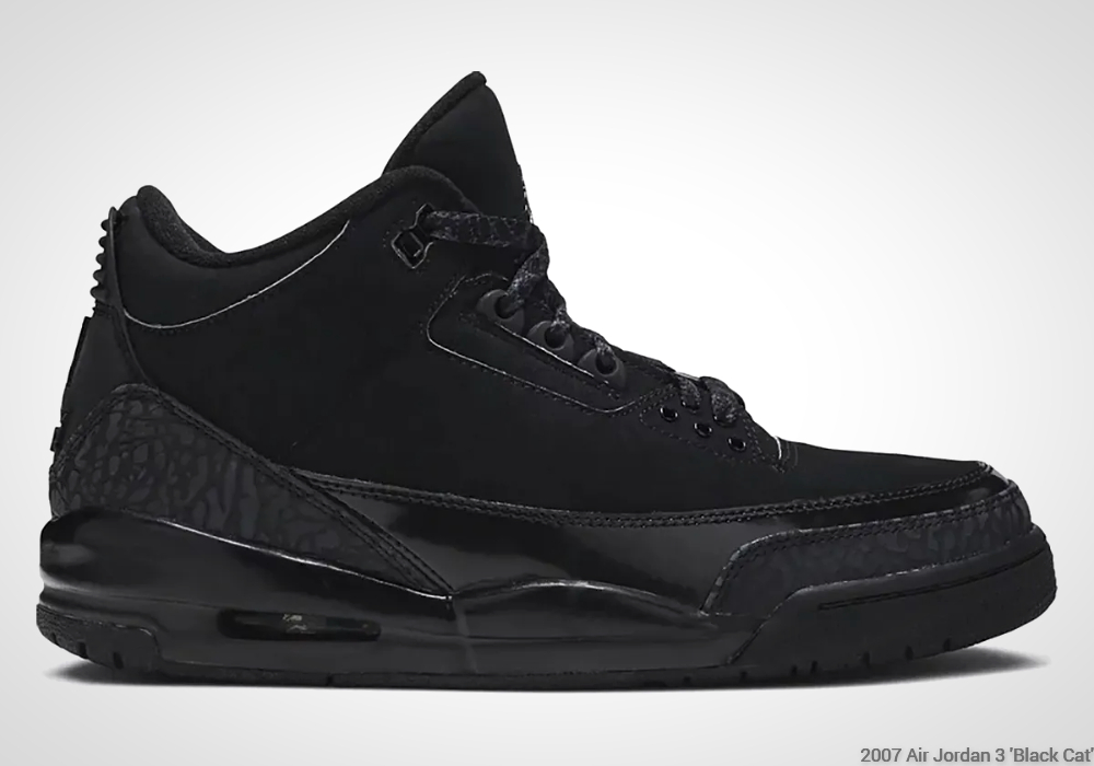 Air Jordan 3 'Black Cat' - quarter/heel