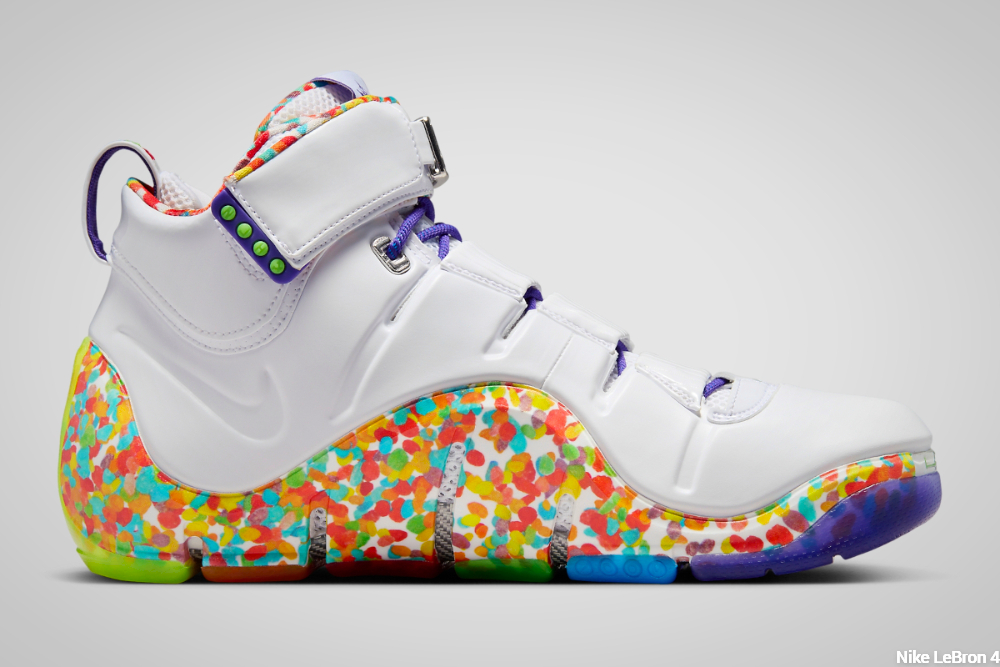 Nike LeBron 4 "Fruity Pebbles" colorful heel
