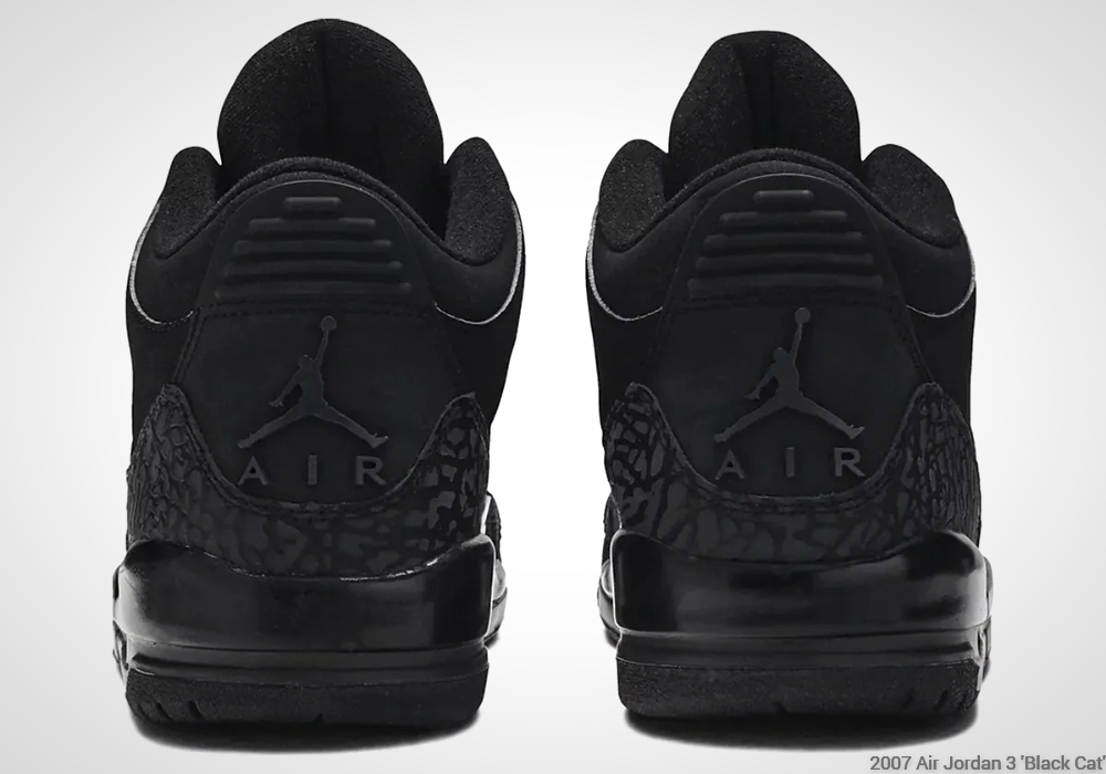 Air Jordan 3 'Black Cat' - heel counter