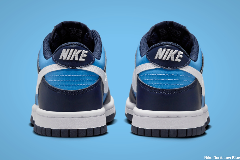 Nike Dunk Low Light Blue/Navy - heel cap logo