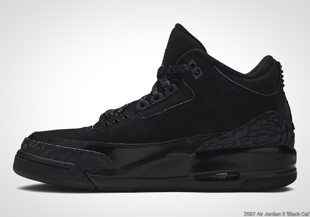 Air Jordan 3 'Black Cat' - quarter/heel