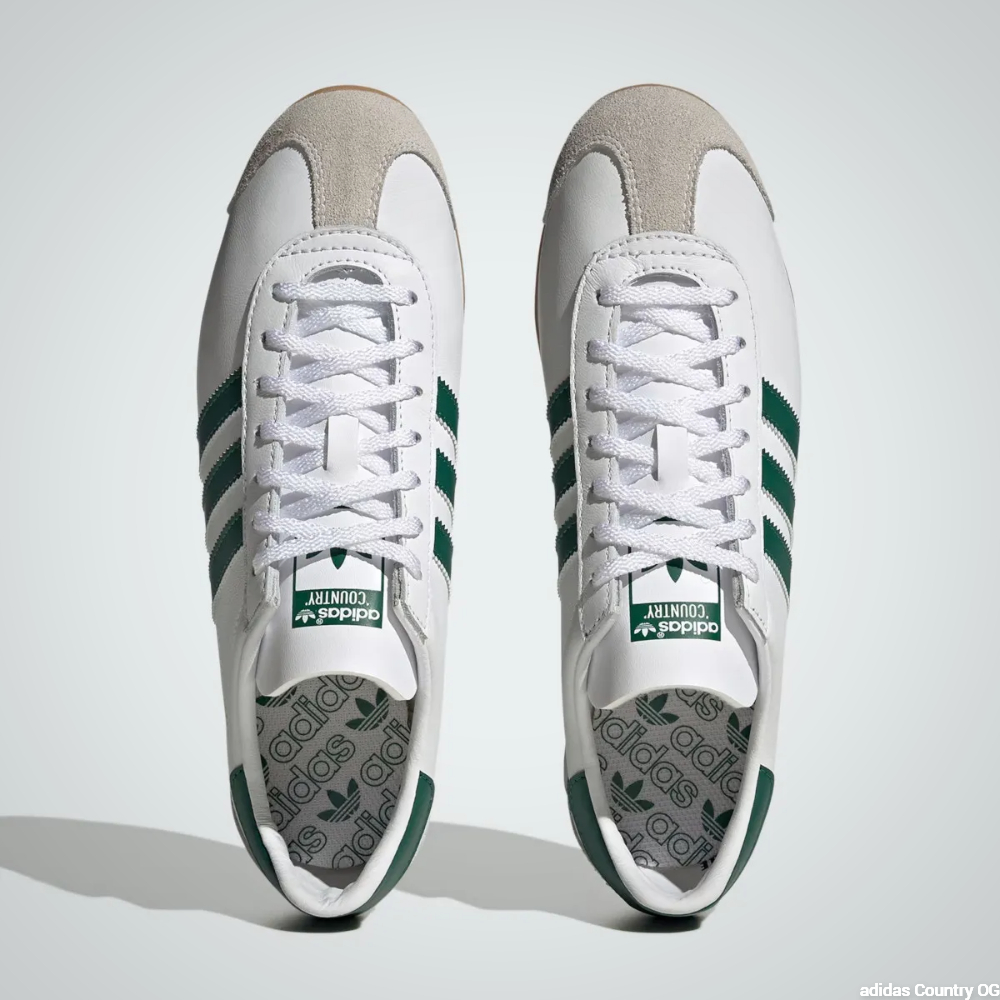 adidas Country "Cloud White+Collegiate Green" - upper