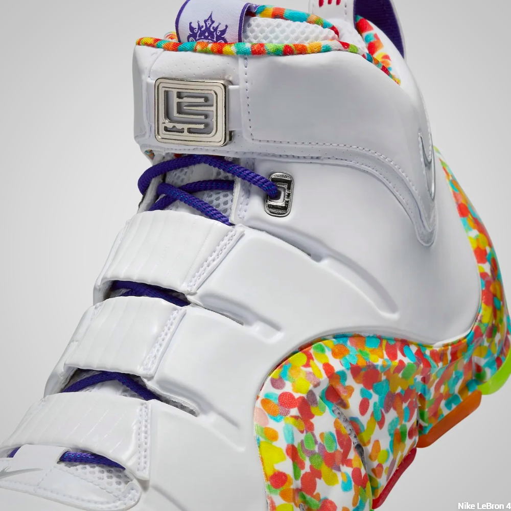 Nike LeBron 4 "Fruity Pebbles" shoelaces and upper collar