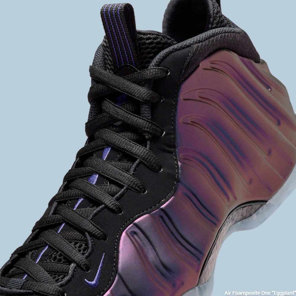 Nike Air Foamposite One "Eggplant" shoe lace and top collar