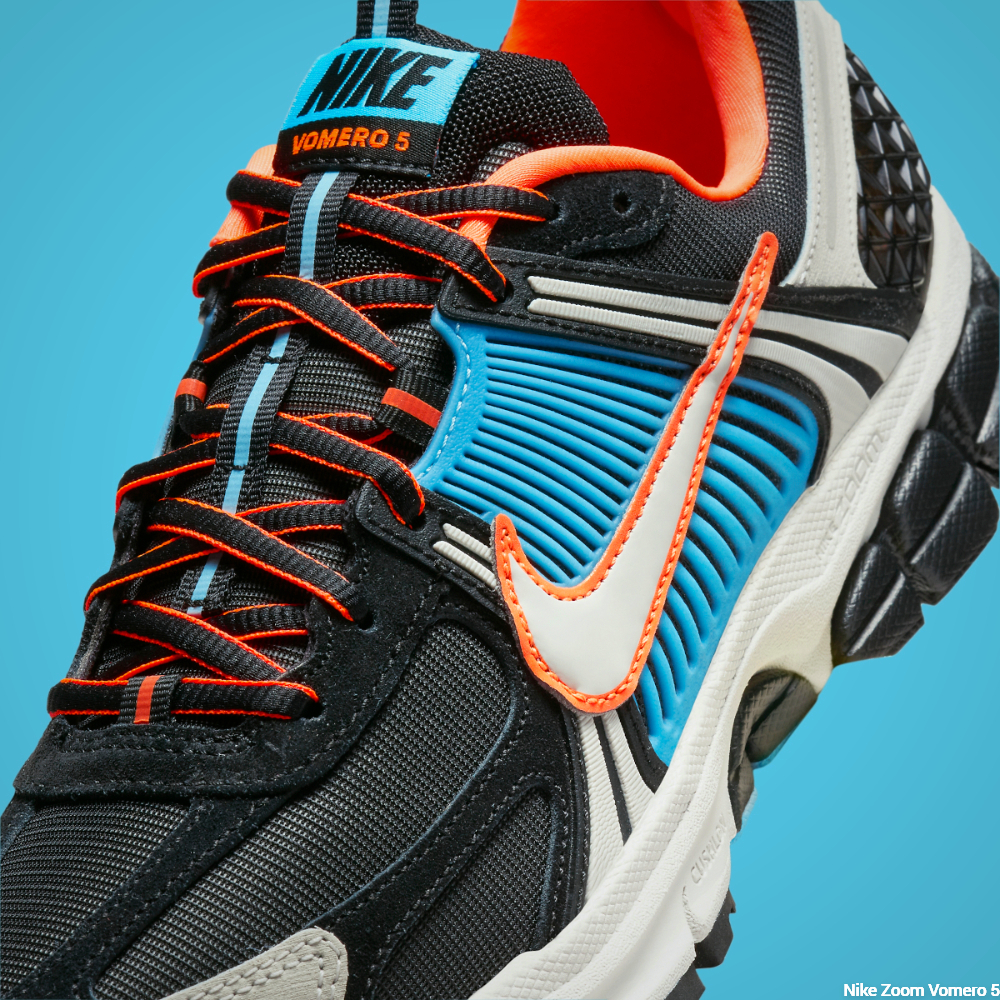 Nike Zoom Vomero 5 - laces and quarter