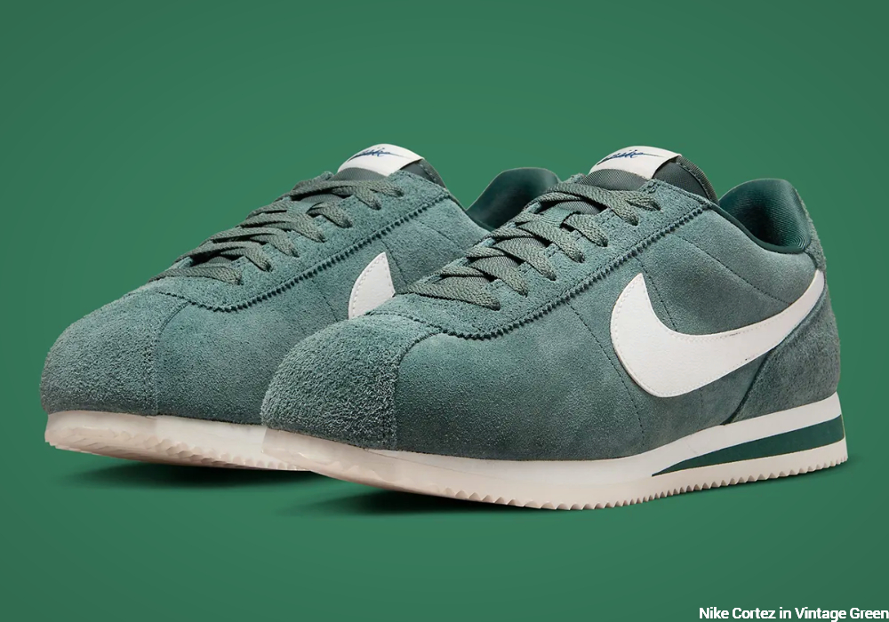 Nike Cortez Vintage Green - toebox/mudguard