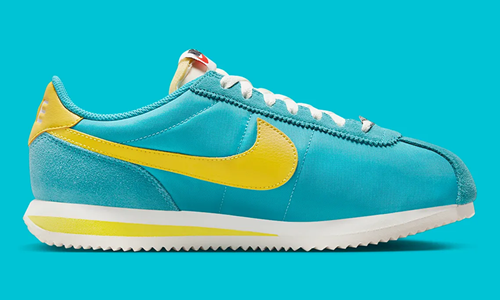 nike cortez - Teal and Yellow