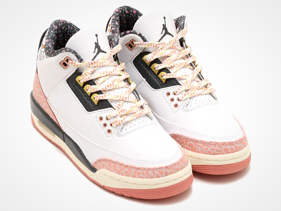 Air Jordan 3 GS with elephant prints and flower pattern