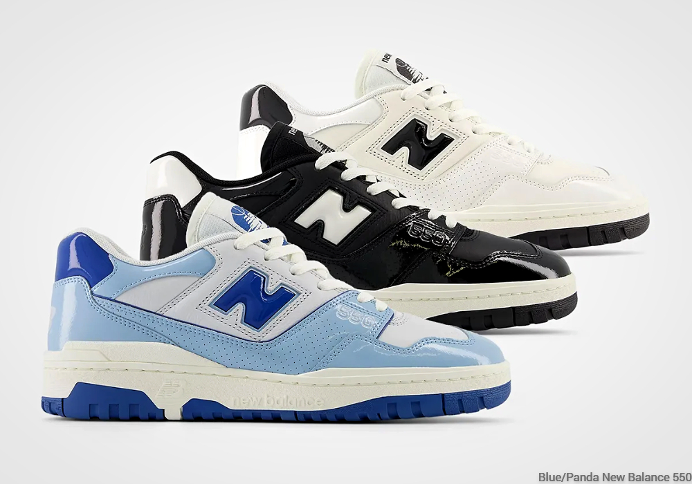 panda/blue New Balance 550