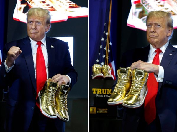 Trump golden shoes
