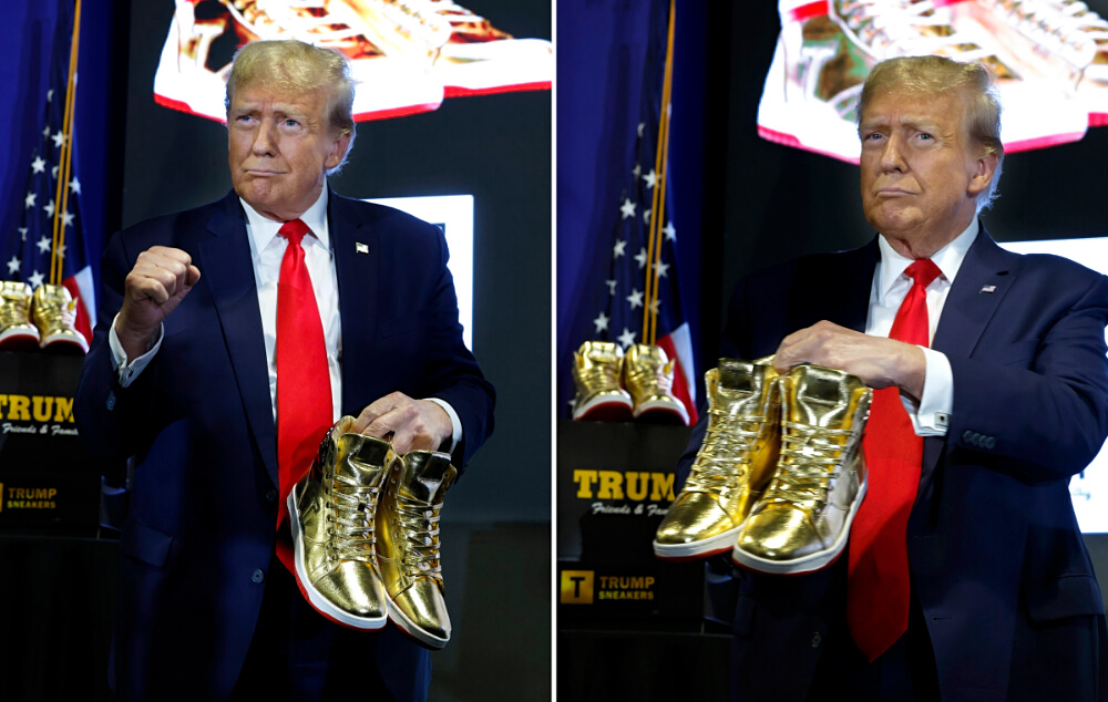 Trump golden shoes