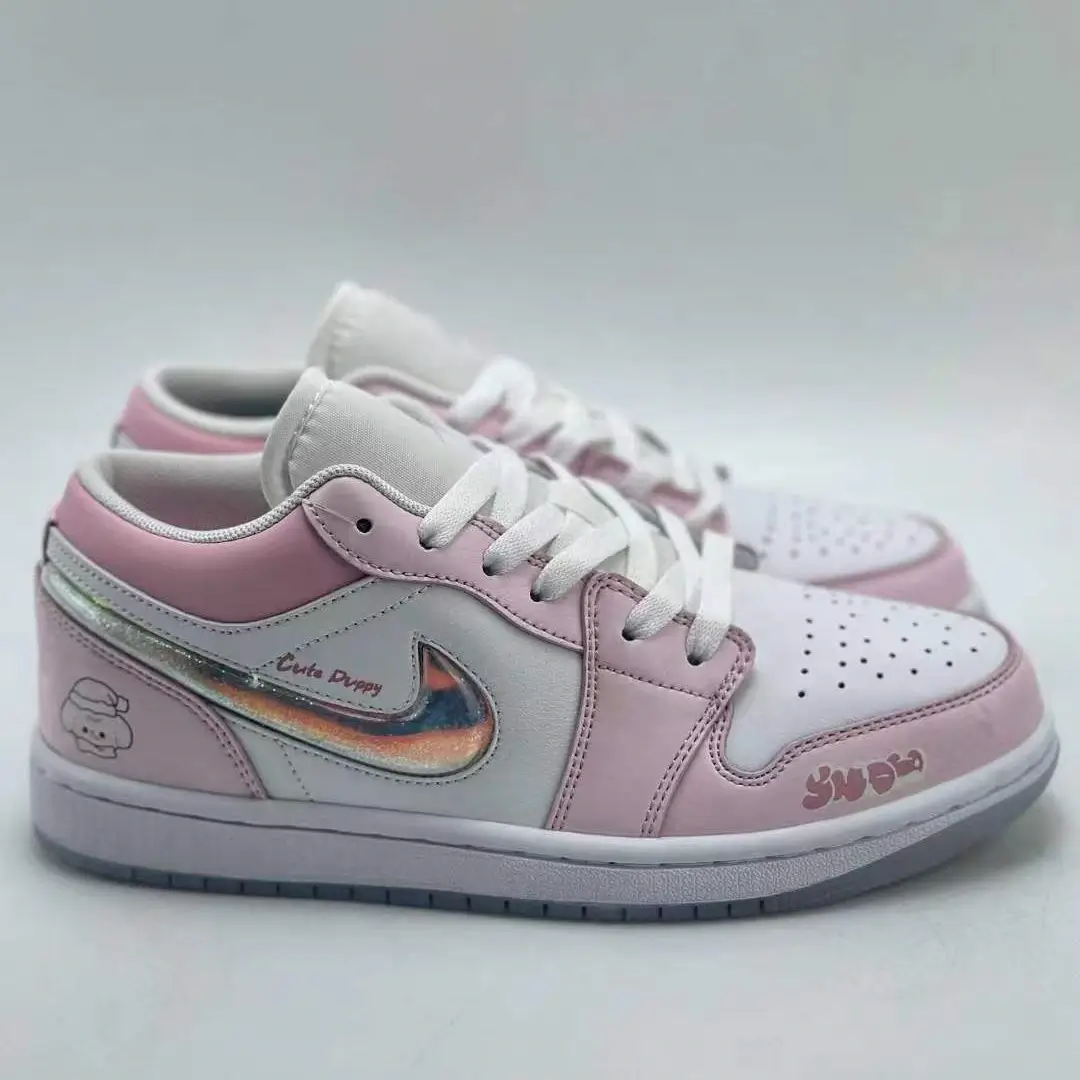 PINK AJ 1 Retro Low - side overlays